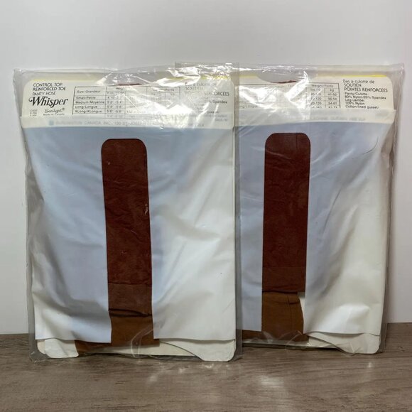 Whisper LONG Panty Hose Control Top Cinnamon 5'4"-5'6" 120-135 lbs - Picture 4 of 4